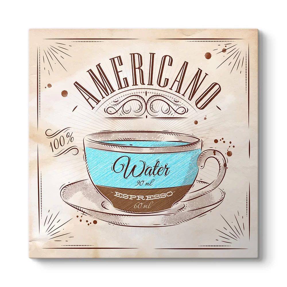 Americano Kahve Tarifi Duvar Tablosu - Model 3